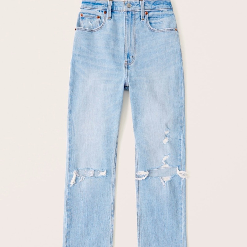 ABERCROMBIE ULTRA HIGH RISE ANKLE STRAIGHT JEANS